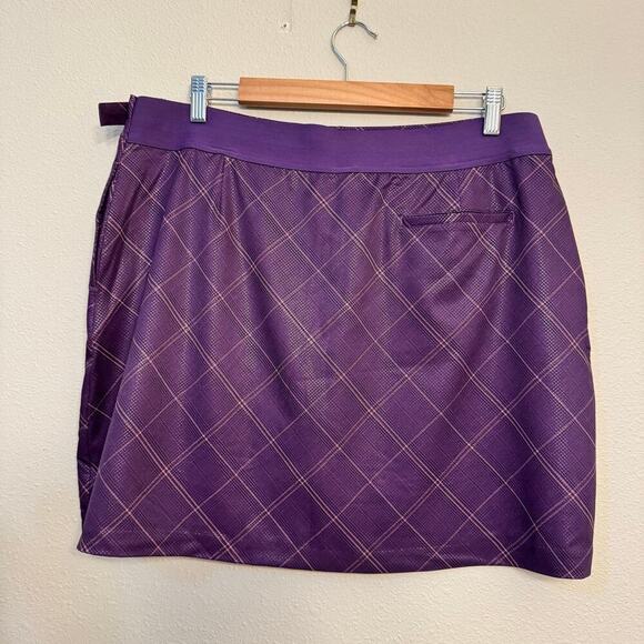 NWT Greg Norman ML75 Performance Golf Skort – Women's Large –Purple Plaid Preppy - Picture 5 of 11